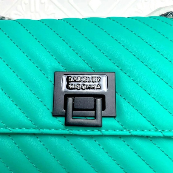 NWT Badgley Mischka Teal Blue Crossbody Handbag Purse - Picture 10 of 11